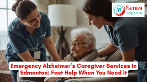 Emergency Alzheimer’s caregiver providing in-home dementia care for a senior in Edmonton