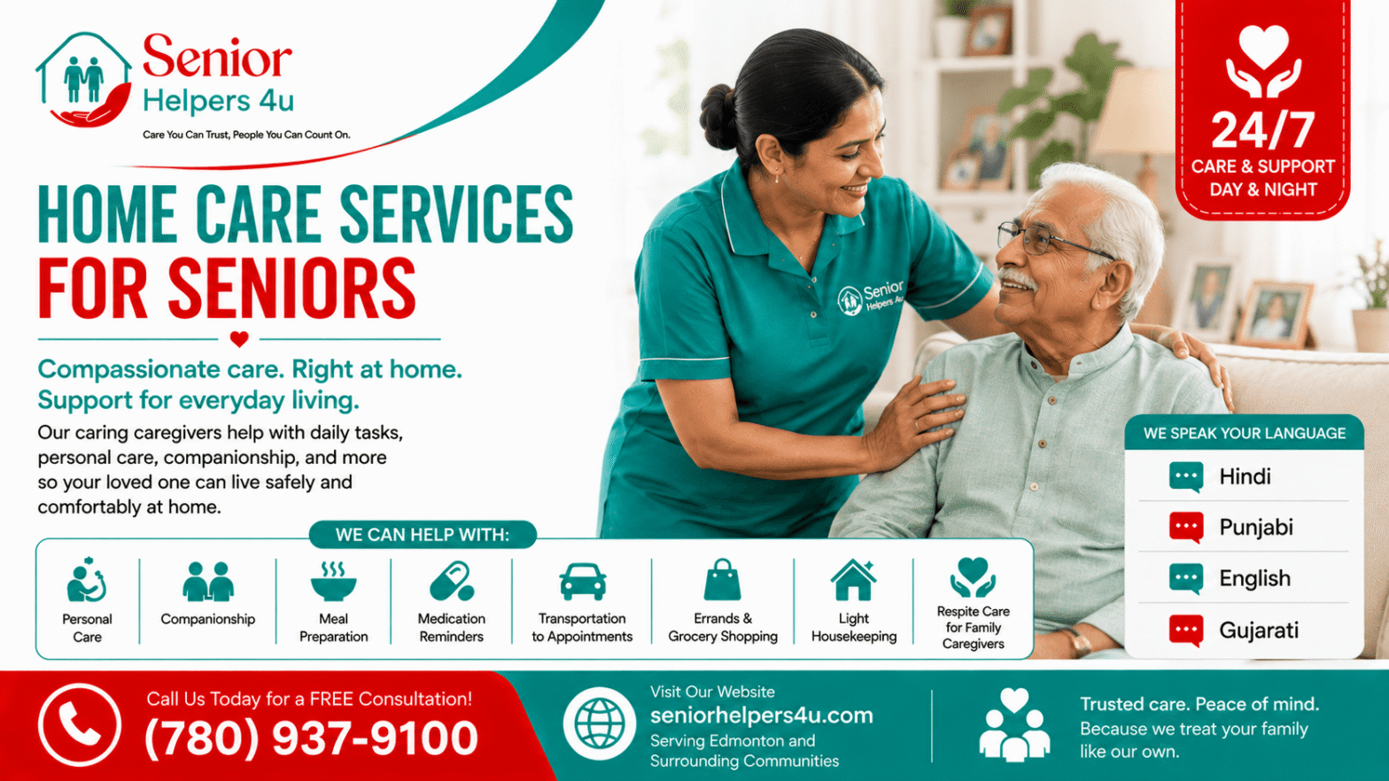 Compassionate home care services for seniors in Edmonton